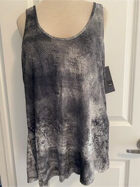 Women's Gray Marble-Print Tank Top